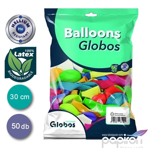 Party Lufi 30cm egyszínű pasztel lufik 50db/csomag