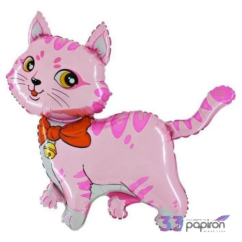Party Lufi fólia SuperShape- Cica masnival pink 91cm
