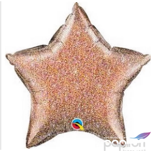 Party Lufi Rose Gold 20"-51cm Glittergraphic Csillag Fólia Party Lufi fólia lufi +hélium