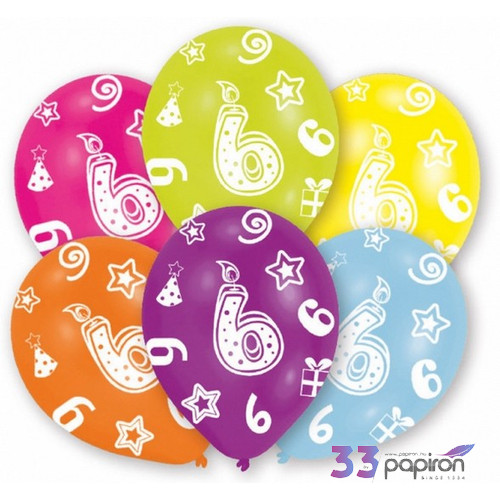 Partylufi szülinapi 6 számos Amscan 6db/csomag RINT995661