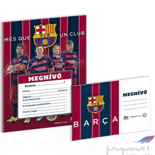 Party meghívó borítékkal focis Fc Barcelona - Focis 16' Ars Una kollekció !