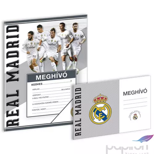 Party meghívó borítékkal Real Real Madrid Focis 15 Ars Una kollekció !