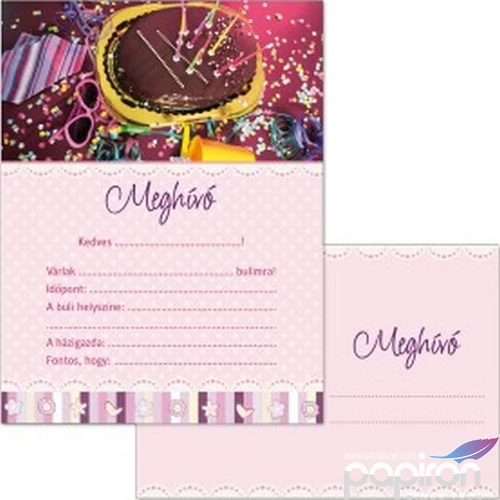 Party meghívó borítékkal tortás Ars Una 90223785 kollekció !