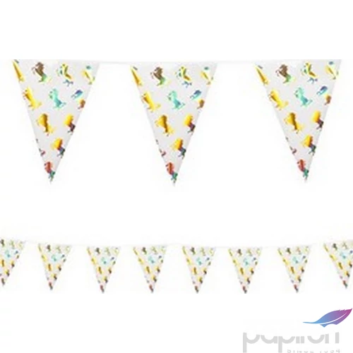 Party banner papír fűzér 4m Egyszarvú fényes Unikornis RoseGold metalizált mintázattal