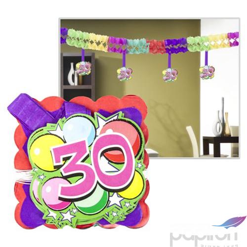 Party banner papír girland 30 4mx12x12cm 12db-os