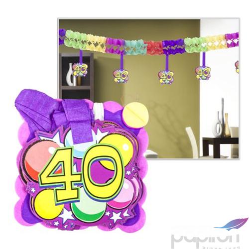 Party banner papír girland 40 4mx12x12cm 12db-os