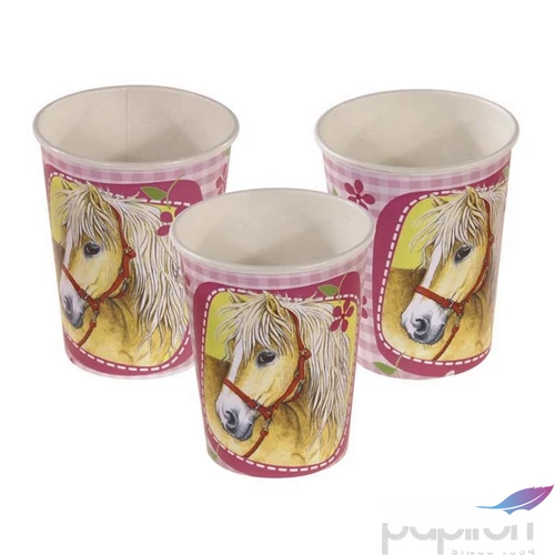 Party pohár papír 2,5dl lovas Horses R551260