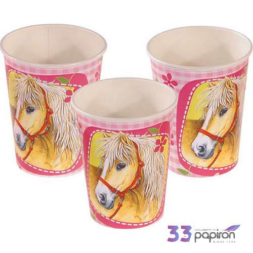 Party pohár papír 2,5dl lovas Horses R551260