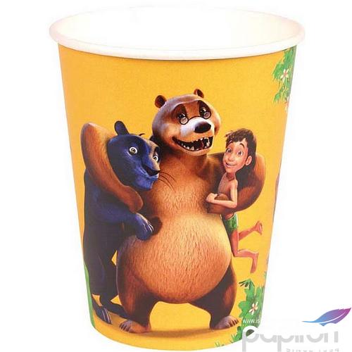 Party pohár papír 2,5dl Jungle Book 8db/csom fóliázott papírpohár R552134
