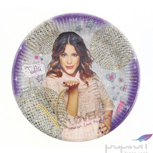 Party tányér papír 23cm Violetta Gold 8db/csomag