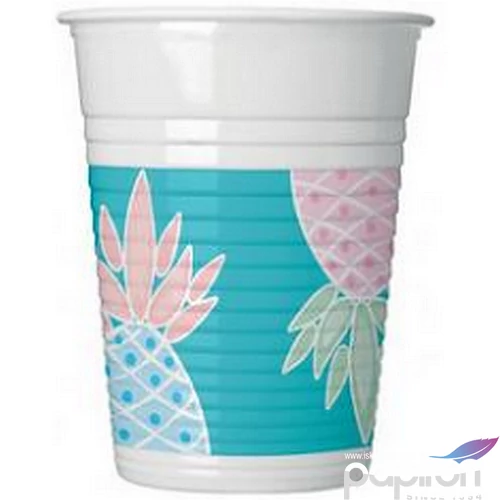Party pohár 200 ml Ananász mintás 8db/csomag