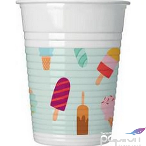 Party pohár 200 ml Fagyi mintás 8db/csomag