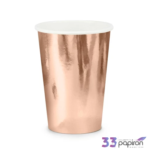 Party pohár 2,2dl papír,rose gold 6db/csomag