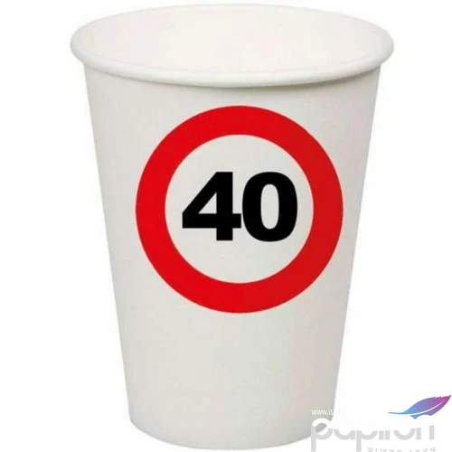 Party pohár 2,5dl 40 sebességkorlátozó táblás 8db/csomag