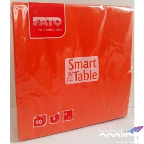 Party szalvéta 33x33cm FATO Smart Table 50db/csom. 2 rétegű narancs 82621400