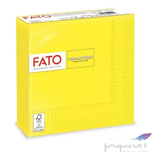Party szalvéta 33x33cm FATO Smart Table 50db/csom, 2 rétegű sárga 