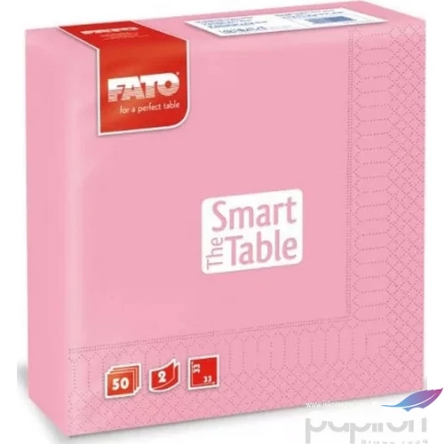 Party szalvéta 33x33cm FATO Smart Table 50db/csom.2 rétegű Rózsaszín 