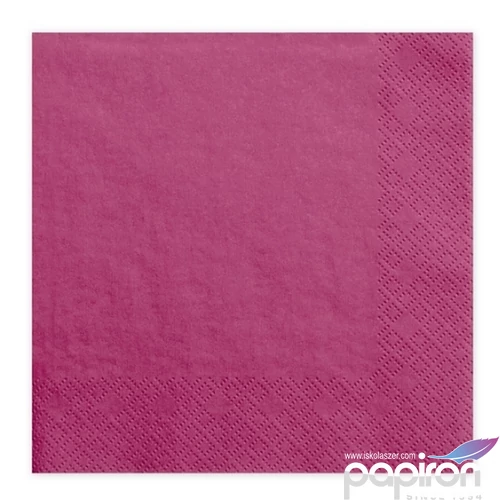 Party szalvéta PartyDeco 3rétegű 33x33cm-es, fuxia