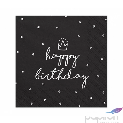 Party szalvéta PartyDeco happy birthday, 20 db, 33x33 cm