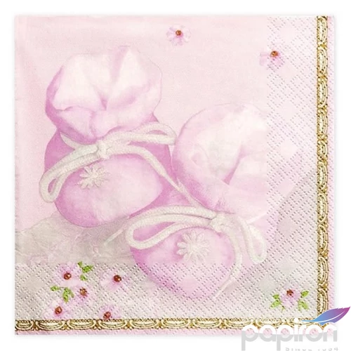 Party szalvéta PartyDeco 3rétegű papír, 33x33cm Rózsaszín cipős (20lap/csomag) parti szalvéta