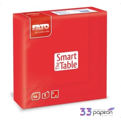 Szalvéta 33x33cm FATO Smart Table 50db/csom 2 rétegű piros