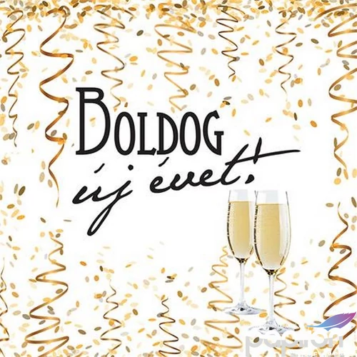 Party szalvéta szilveszteri 3 rétegű, 33x33cm Boldog Új évet felirattal