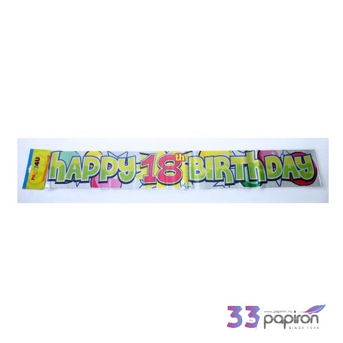 Party banner szülinapi felirat Happy Birthday 18-as 3, 6m
