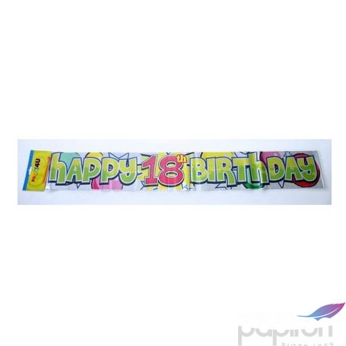 Party banner szülinapi felirat Happy Birthday 18-as 3, 6m