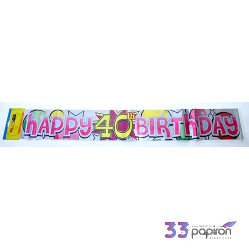 Party banner szülinapi felirat Happy Birthday 40-es 3, 6m
