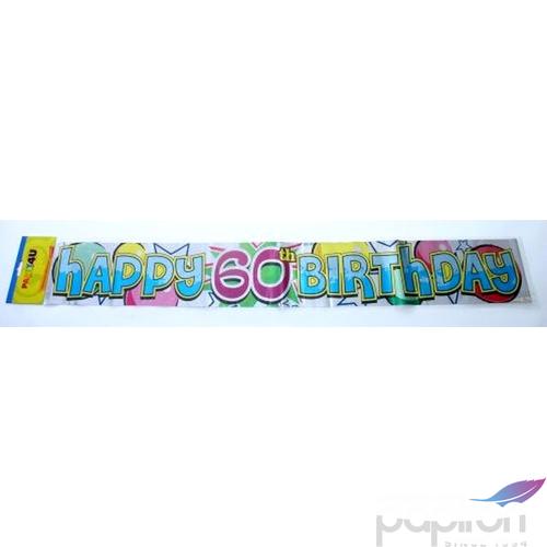 Party banner szülinapi felirat Happy Birthday 60-as 3, 6m