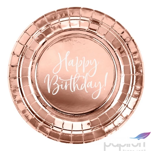 Party tányér 18cm Happy Birthday felirattal 6db/csomag
