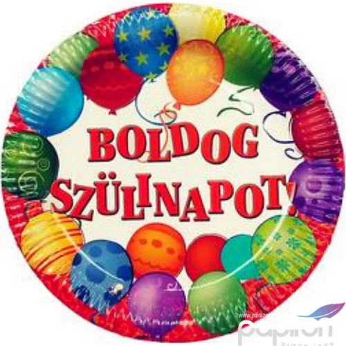 Party tányér 23 cm Boldog szülinapot! 6db/csomag léggömbös