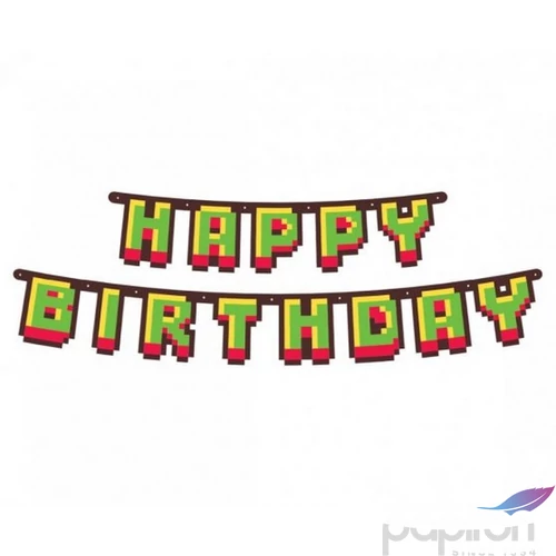 Party banner felirat Happy Birthday Game On 160cm