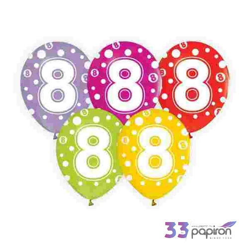 Partylufi évszámos pöttyös (8) 5 db/csomag 