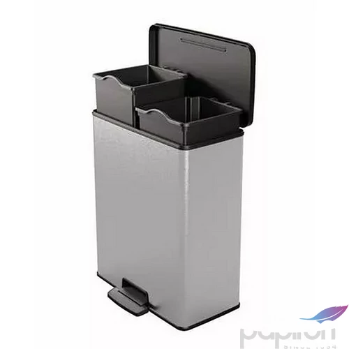 Pedálos szemetes újrahasznosított műanyag kivehető vödörre 2x26  CURVER  Deco bin duo