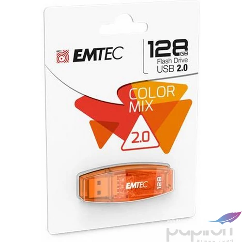 Pendrive 128GB USB 2.0 EMTEC C410 narancssárga 