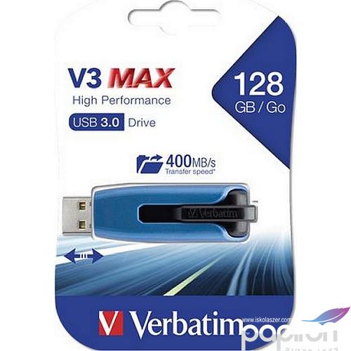 Pendrive 128GB USB 3.0 175/80 MB/sec V3 MAX kék-fekete VERBATIM