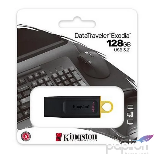Pendrive 128GB USB 45718 KINGSTON DataTraveler Exodia fekete-sárga