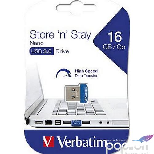 Pendrive 16GB USB 3.0 80/25MB/sec NANO STORE ´N´ STAY VERBATIM