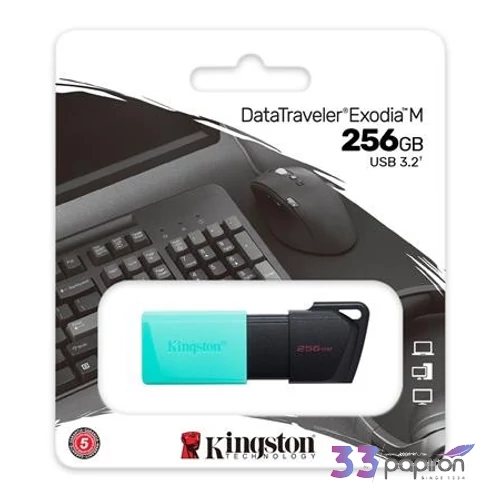 Pendrive 256GB USB 45718 KINGSTON Exodia M fekete-türkiz