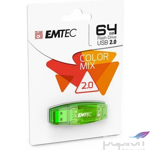 Pendrive 64GB USB 2.0 EMTEC C410 zöld 
