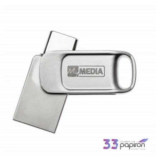 Pendrive 64GB USB 2.0 + USB-C alumínium ház MYMEDIA 