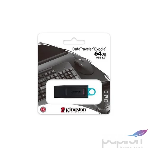 Pendrive 64GB USB 3.2 Kingston DataTraveler Exodia" fekete-kék UK64DTX