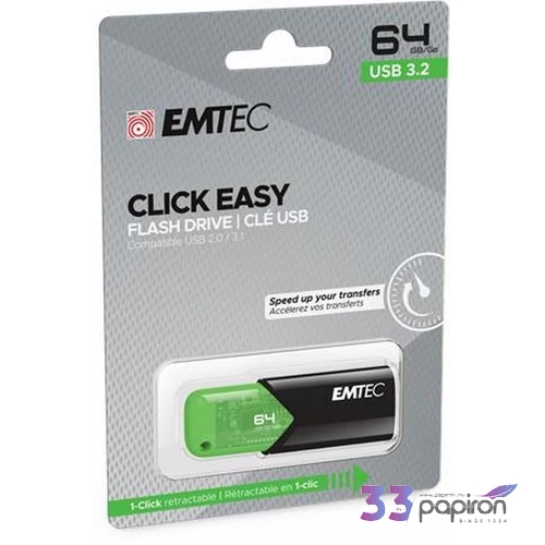 Pendrive 64GB USB 45718 EMTEC B110 Click Easy fekete-zöld