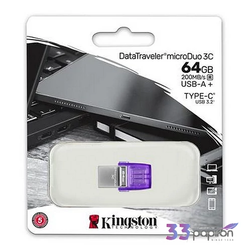 Pendrive 64GB USB 45718 USB/USB-C KINGSTON DT MicroDuo 3C