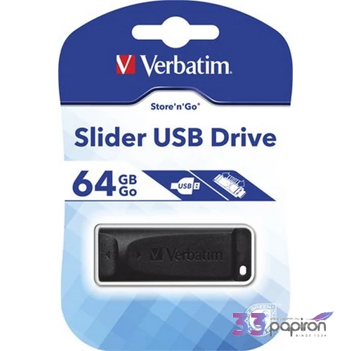 Pendrive 64GB Verbatim USB 2.0 Slider fekete UV64GSF
