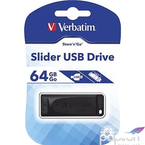 Pendrive 64GB Verbatim v3 USB 3.0 Slider fekete/szürke 80/25MB/sec UV64GS