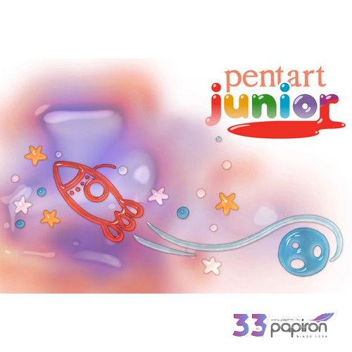 Lehúzható üvegfesték 20ml Pentart Junior fehér kontúr