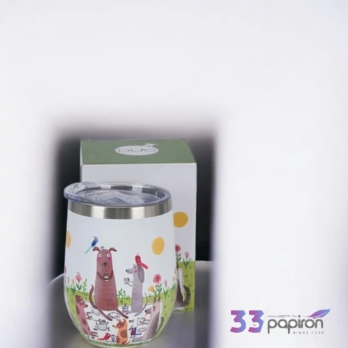 Pohár duplafalú 330ml Rozsdamentes acél hőtartó pohár Dog Picnic
