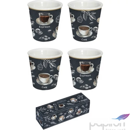 Pohár eszpresszó Porcelán 100ml 4db-os dobozban Barista dobozban